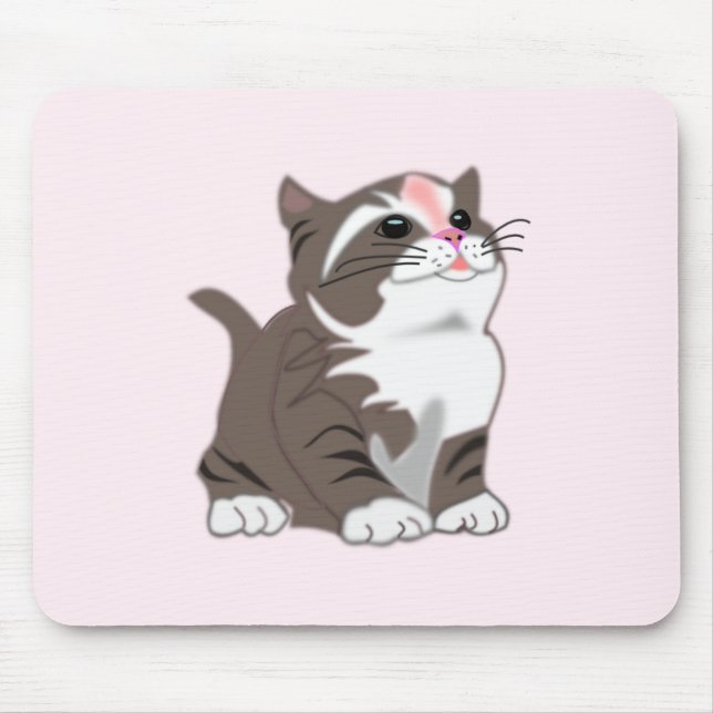 Baby Kitten Mouse Pad - Custom Colors - Text (Front)