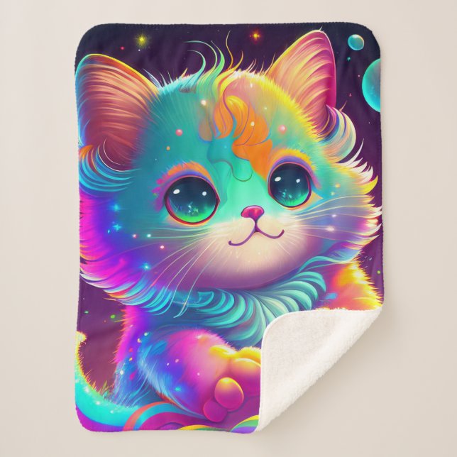 "Baby kitten" Sherpa Blanket (Front)