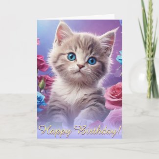 Baby Kitten's Rose Filled Dreams