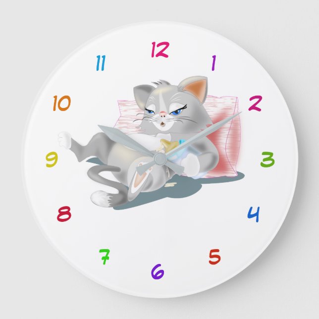 Baby Kitty Clock - Custom Colors (Front)