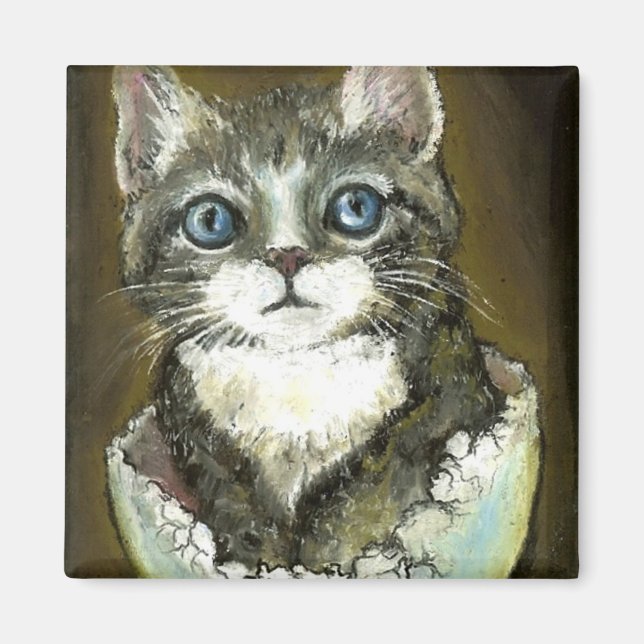 Baby Kitty in an egg shell Magnet (Front)