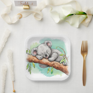 Baby Koala Baby Shower Paper Plates