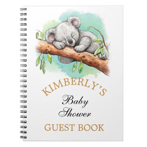 Baby Koala Baby Shower Personalized Guest Book