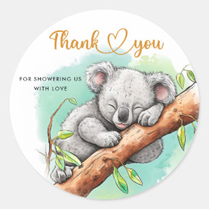 Baby Koala Baby Shower Thank You Classic Round Sticker