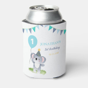 Baby Koala Balloon Party Flag Birthday Can Cooler