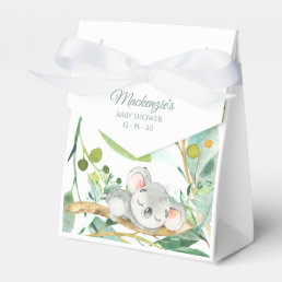 Baby Koala Bear Green and White Baby Shower Favor Boxes