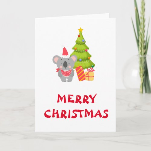 Baby Koala Christmas Folded Greeting Card