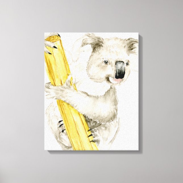Baby Koala | Cute & Furry Canvas Print (Front)