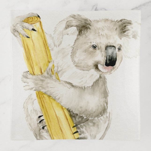 Baby Koala | Cute & Furry Trinket Tray (Front)