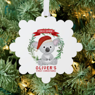 Baby Koala First Christmas Ornament Card