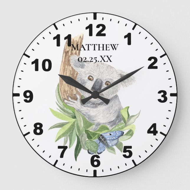 Baby Koala for Boy's Room Large Clock (Front)