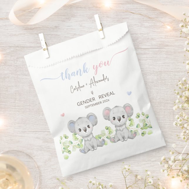 Baby Koala Gender Reveal Party Favor Bags. Bag (Clipped)