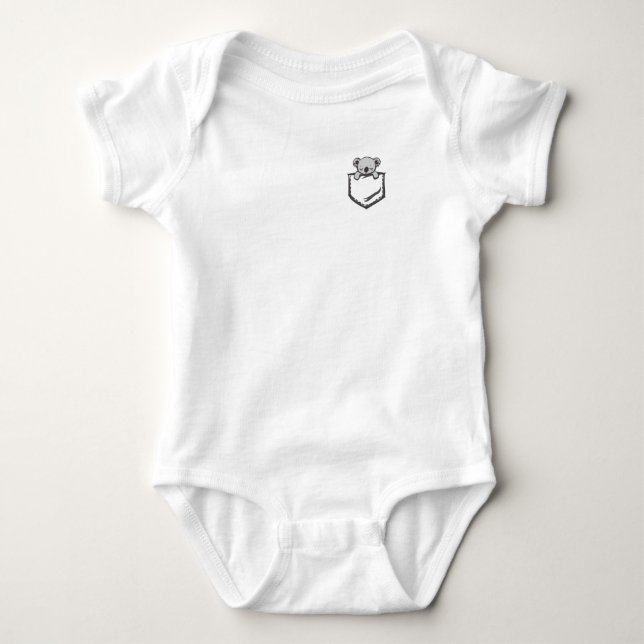 Baby Koala in Pocket Cute Baby Bodysuit (Front)