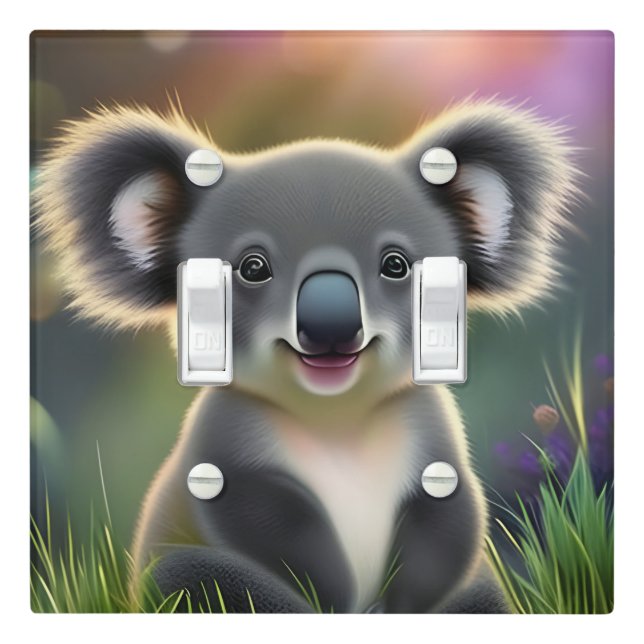 Baby Koala Light Switch Cover (In Situ)