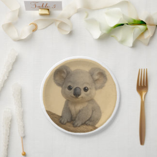 Baby koala paper plates