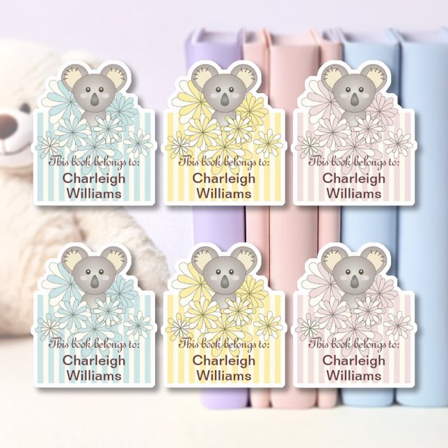 Baby Koala This Book Belongs To Kids Bookplate Sticker (Creator Uploaded)