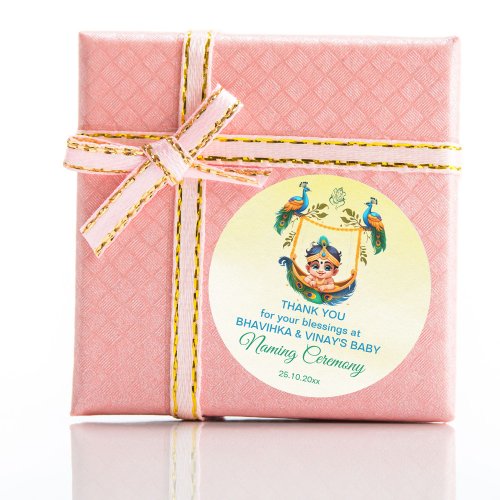 Baby Krishna Naming Namkaran Cradle favor gift Classic Round Sticker