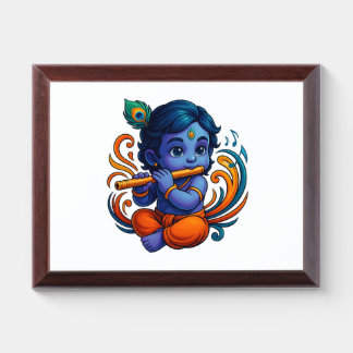 Baby Krishna with Flute – Peace Vibes | Vibrant 3D Award Plaque