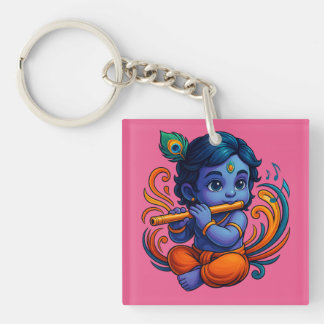 Baby Krishna with Flute – Peace Vibes | Vibrant 3D Keychain