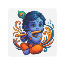 Baby Krishna with Flute – Peace Vibes | Vibrant 3D