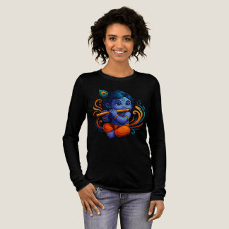 Baby Krishna with Flute – Peace Vibes | Vibrant 3D Tri-Blend Shirt