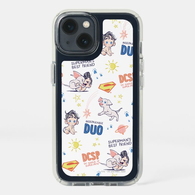 Baby Krypto & Superman Pattern Speck iPhone 13 Case (Front)