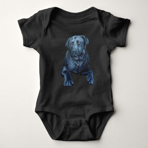 Baby Labrador Bodysuit Blue Dog Art Baby Gifts