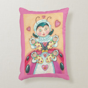 BABY LADYBUG FAMILY ACCENT PILLOW Pink/Red