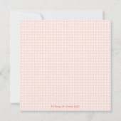 Baby Lamb Baby Shower Invitations Pink Gingham (Back)