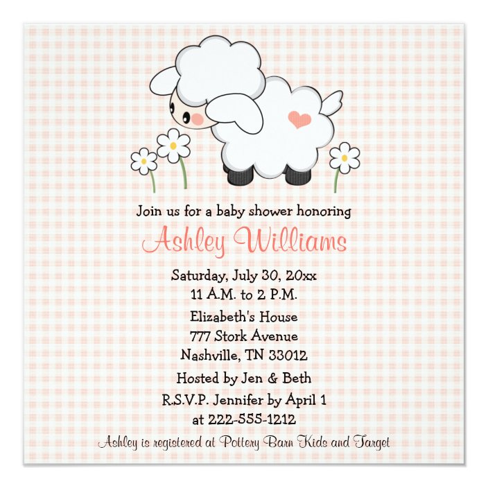 sheep baby shower invitations