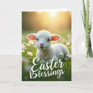 Baby Lamb Easter Blessings Card