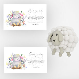 Baby Lamb elegant baby book request Enclosure Card