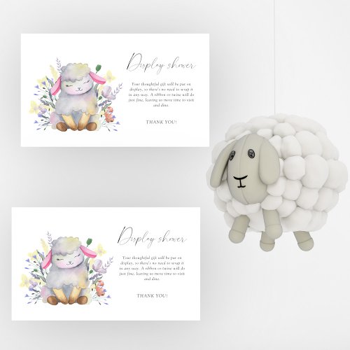 Baby Lamb elegant _ display shower Enclosure Card