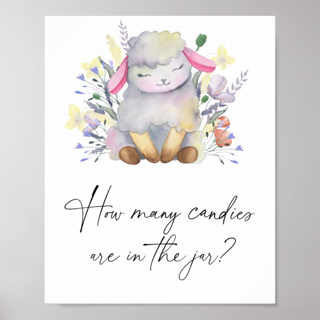 Baby lamb - guess how many candies Poster (Front)