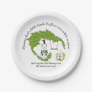 Baby Lamb Nursery Rhyme Paper Plates