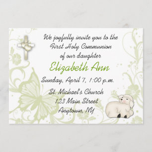 Baby Lamb Religious Invitation
