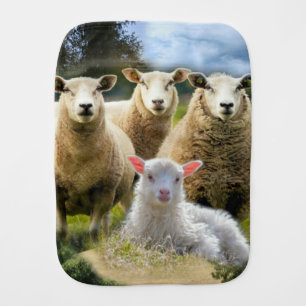 Baby Lamb Sheep Herd Flock Burp Cloth