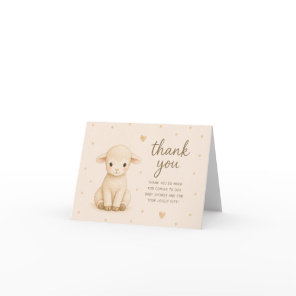 Baby Lamb Sheep Storybook Baby Shower Thank You Ca Card