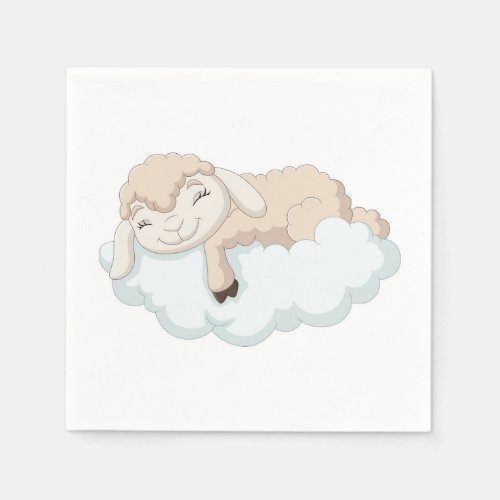 Baby Lamb Sleeping on a Cloud Napkins