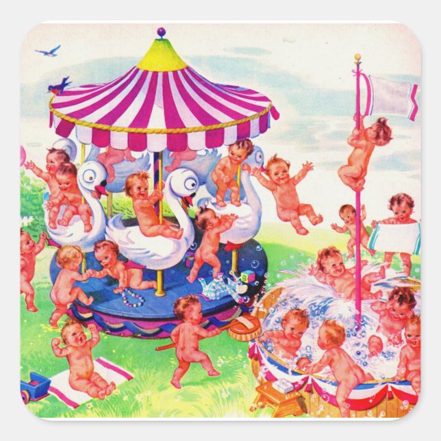 Baby Land Square Sticker (Front)
