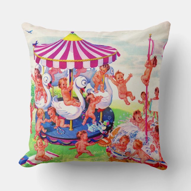 Baby Land Throw Pillow (Front)