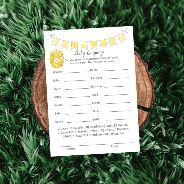 Baby Language Game Teddy Bear Card (Creator Uploaded)