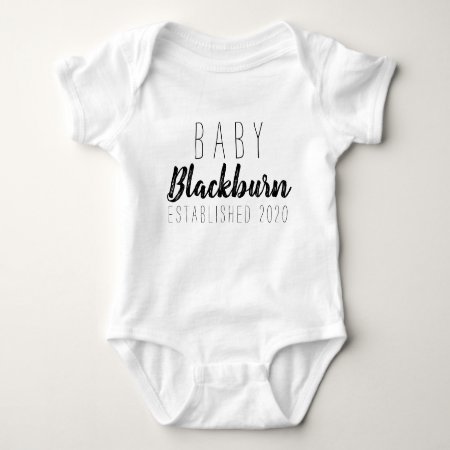 Baby Last Name Established Year Baby Bodysuit