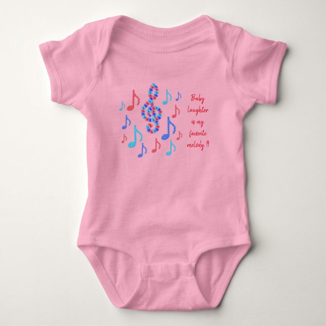 Baby laughter is my favorite melody - music notes  bodysuit (Front)
