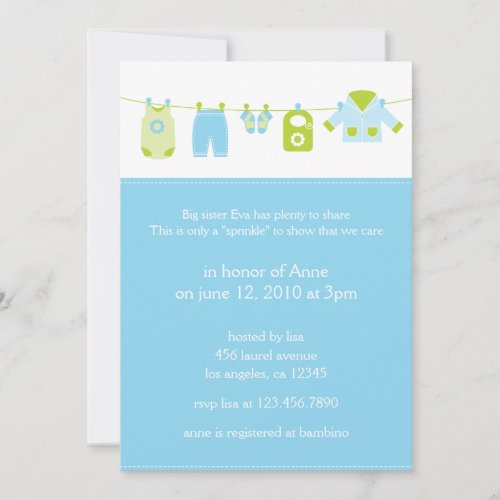 Baby Laundry 2nd Shower Invitation Card