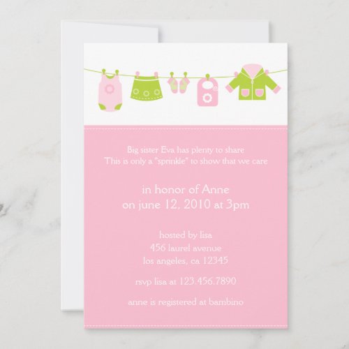 Baby Laundry 2nd Shower Invitation Card