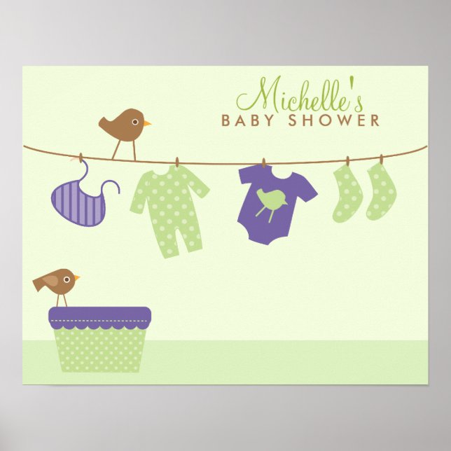 Baby Laundry Baby Shower Welcome Sign (Front)