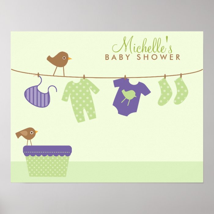 Baby Laundry Baby Shower Welcome Sign Poster