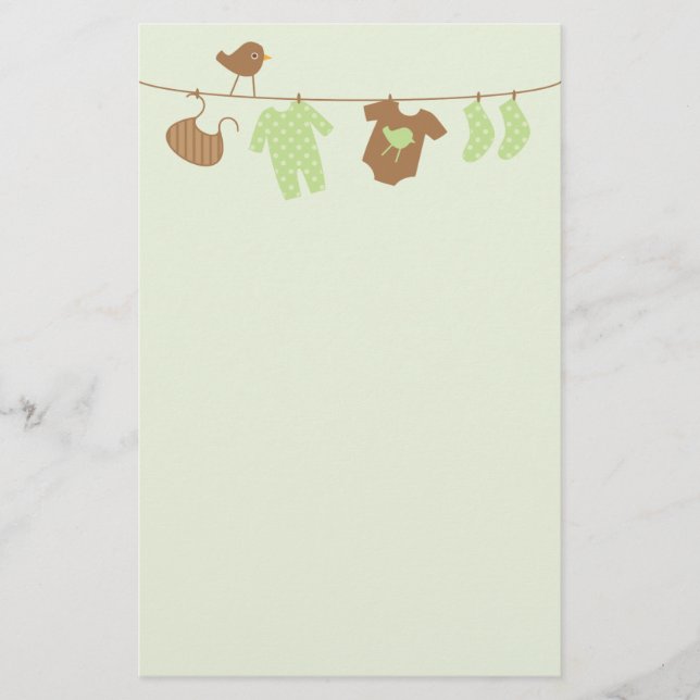 Baby Laundry (green) Stationery (Front)