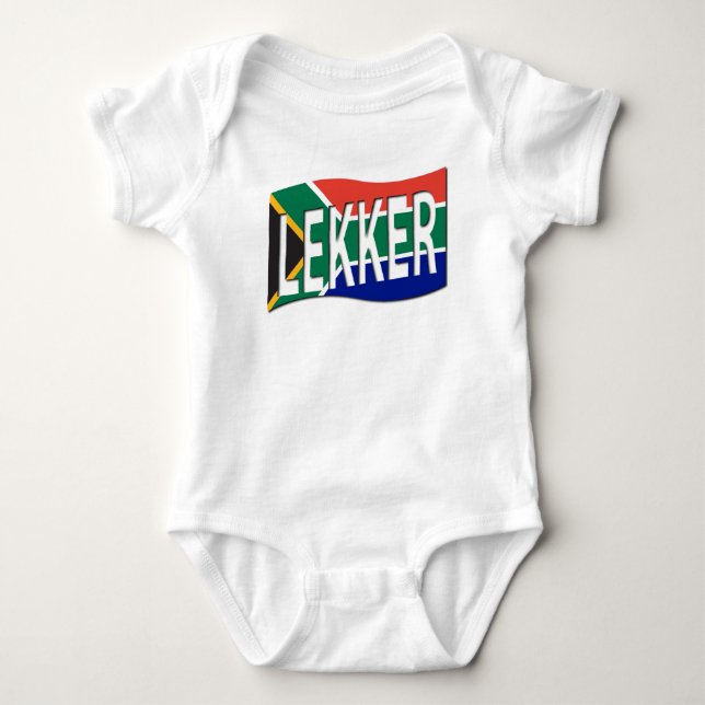 Baby Lekker South African 1-Piece in White Bodysuit (Front)